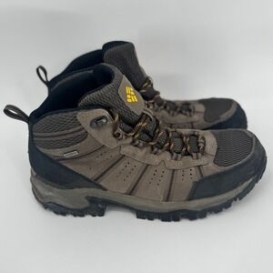Columbia Men's Size 11 Grant Pass Waterproof Hiking Boots Brown Yellow  Lace Up